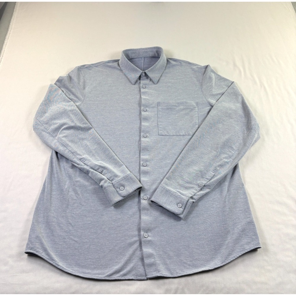 Lululemon Shirt Mens Large Blue Commission Button Up Long Sleeve Casual